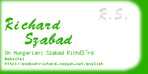 richard szabad business card